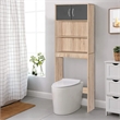 Better Home Products Ace Over the Toilet Storage Rack in Natural Oak & Dark Gray