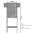 Better Home Products Ace Over the Toilet Storage Rack in Natural Oak & Dark Gray
