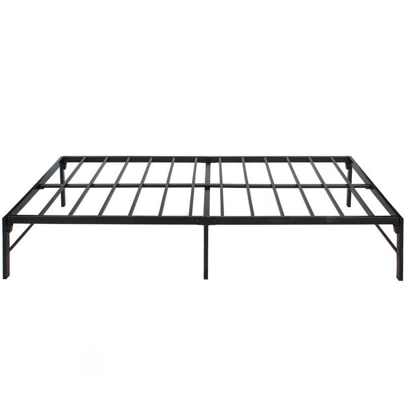 Better Home Products Lily Foldable Welded Black Metal Platform Bed Frame Twin