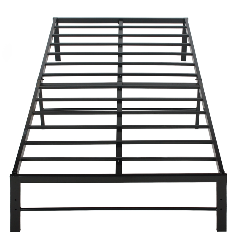 Better Home Products Lily Foldable Welded Black Metal Platform Bed Frame Twin