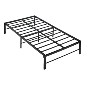 Better Home Products Lily Foldable Welded Black Metal Platform Bed Frame Twin