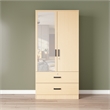 Better Home Products Grace Armoire Wardrobe with Mirror & Drawers Beech (Maple)