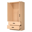 Better Home Products Grace Armoire Wardrobe with Mirror & Drawers Beech (Maple)