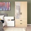 Better Home Products Grace Armoire Wardrobe with Mirror & Drawers Beech (Maple)