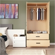 Better Home Products Grace Armoire Wardrobe with Mirror & Drawers Beech (Maple)