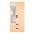 Better Home Products Grace Armoire Wardrobe with Mirror & Drawers Beech (Maple)