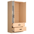 Better Home Products Grace Armoire Wardrobe with Mirror & Drawers Beech (Maple)