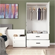 Better Home Products Grace Armoire Wardrobe with Mirror & Drawers in White