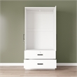 Better Home Products Grace Armoire Wardrobe with Mirror & Drawers in White