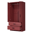 Better Home Products Grace Armoire Wardrobe with Mirror & Drawers in Mahogany