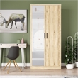 Better Home Products Harmony Two Door Armoire Wardrobe w / Mirror in Natural Oak