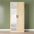 Better Home Products Harmony Two Door Armoire Wardrobe w / Mirror in Natural Oak