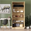 Better Home Products Harmony Two Door Armoire Wardrobe w / Mirror in Natural Oak