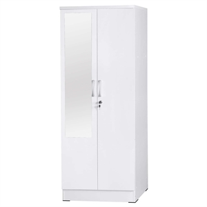 better home products harmony two door armoire wardrobe with mirror in white
