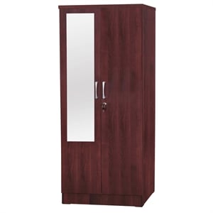 better home products harmony two door armoire wardrobe with mirror in mahogany