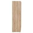 Better Home Products Sarah Double Sliding Door Armoire with Mirror Natural Oak