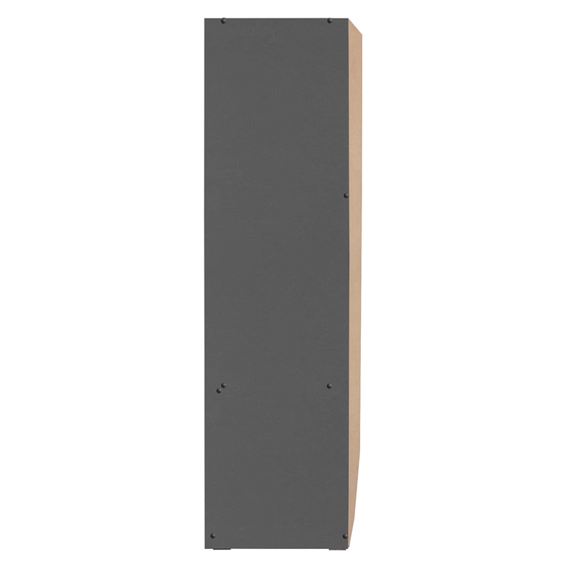Better Home Products Sarah Modern Wood Double Sliding Door Armoire in Dark Gray