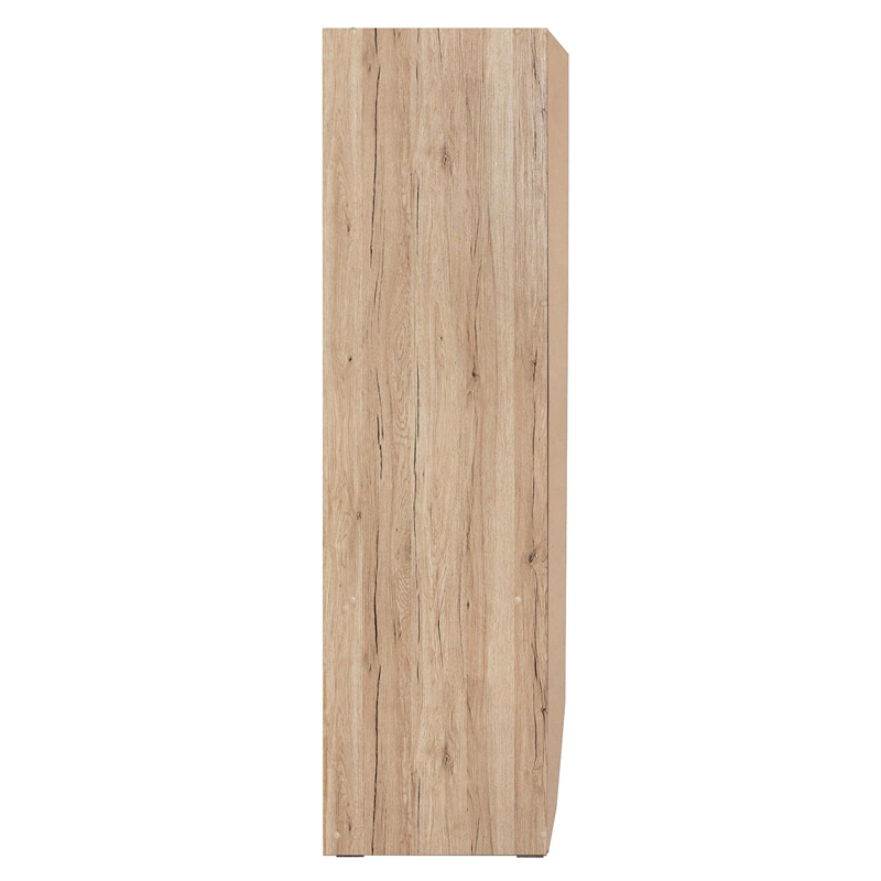 Better Home Products Sarah Modern Wood Double Sliding Door Armoire Natural Oak