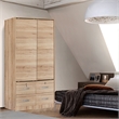 Better Home Products Sarah Modern Wood Double Sliding Door Armoire Natural Oak