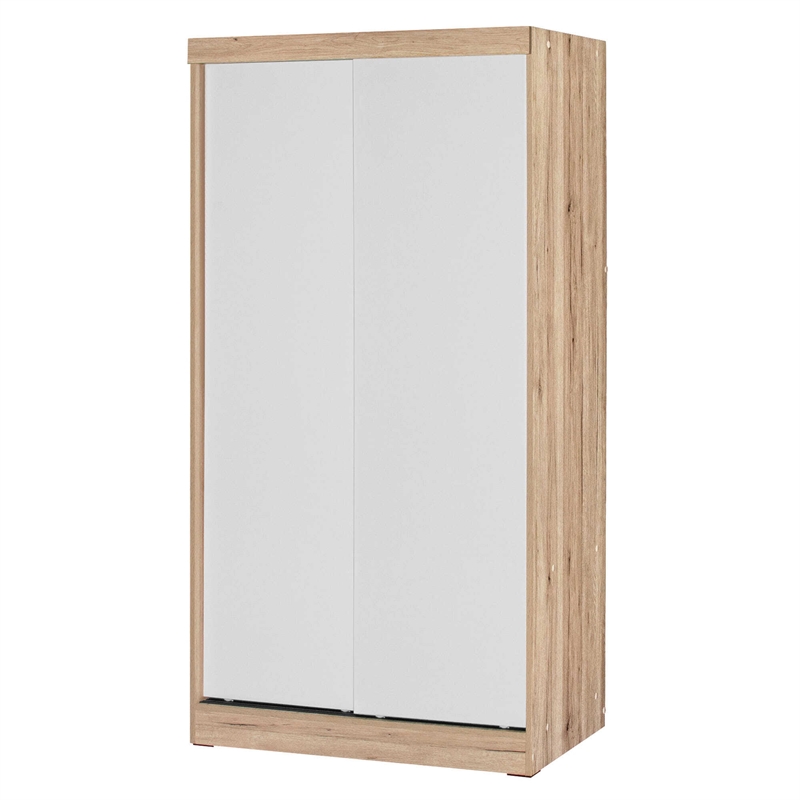 Better Home Products Modern Wood Double Sliding Door Wardrobe