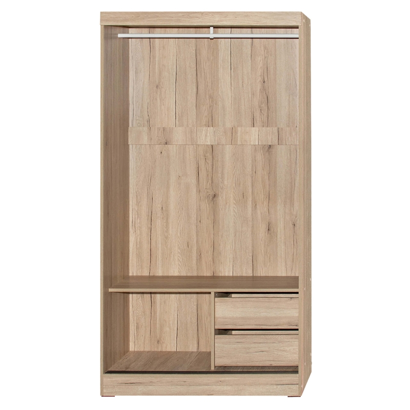Better Home Products Modern Wood Double Sliding Door Wardrobe