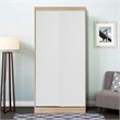 Better Home Products Modern Wood Double Sliding Door Wardrobe