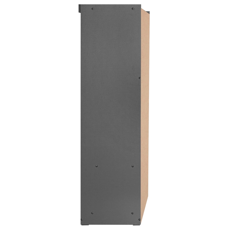 Better Home Products Modern Wood Double Sliding Door Wardrobe Natural Oak /Gray