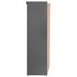 Better Home Products Modern Wood Double Sliding Door Wardrobe Natural Oak /Gray