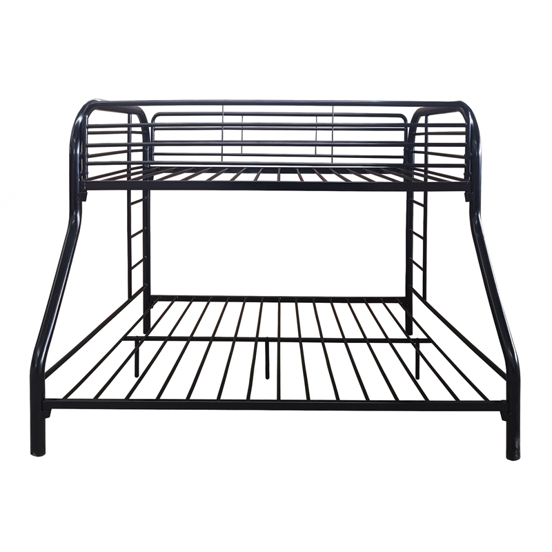 Better Home Products Oasis Twin over Full Metal Bunk Bed in Black