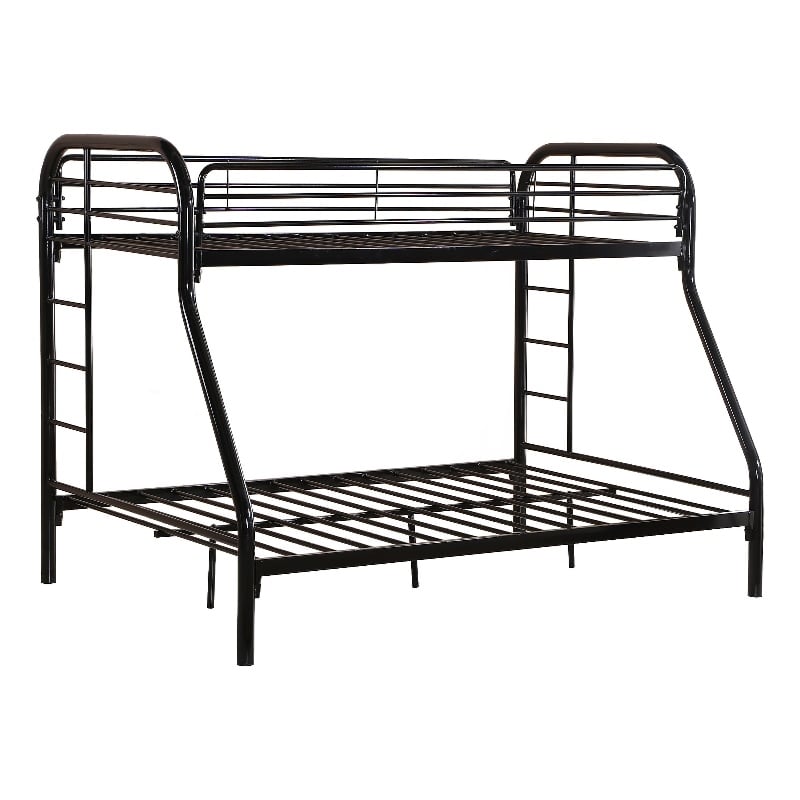 Better Home Products Oasis Twin over Full Metal Bunk Bed in Black