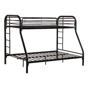 better home products oasis twin over full metal bunk bed in black