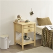 Better Home Products Solid Pine Wood 2 Drawer Nightstand in Natural