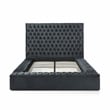 Better Home Products Cosmopolitan Velvet Upholstered Platform King Bed in Black