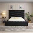 Better Home Products Cosmopolitan Velvet Upholstered Platform King Bed in Black