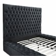 Better Home Products Cosmopolitan Velvet Upholstered Platform King Bed in Black