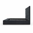 Better Home Products Cosmopolitan Velvet Upholstered Platform King Bed in Black