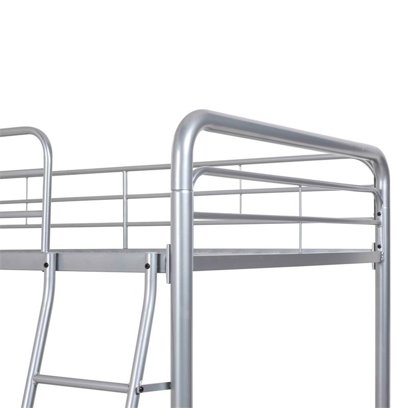 Better Home Products Twin over Twin Metal Bunk Bed in Gray