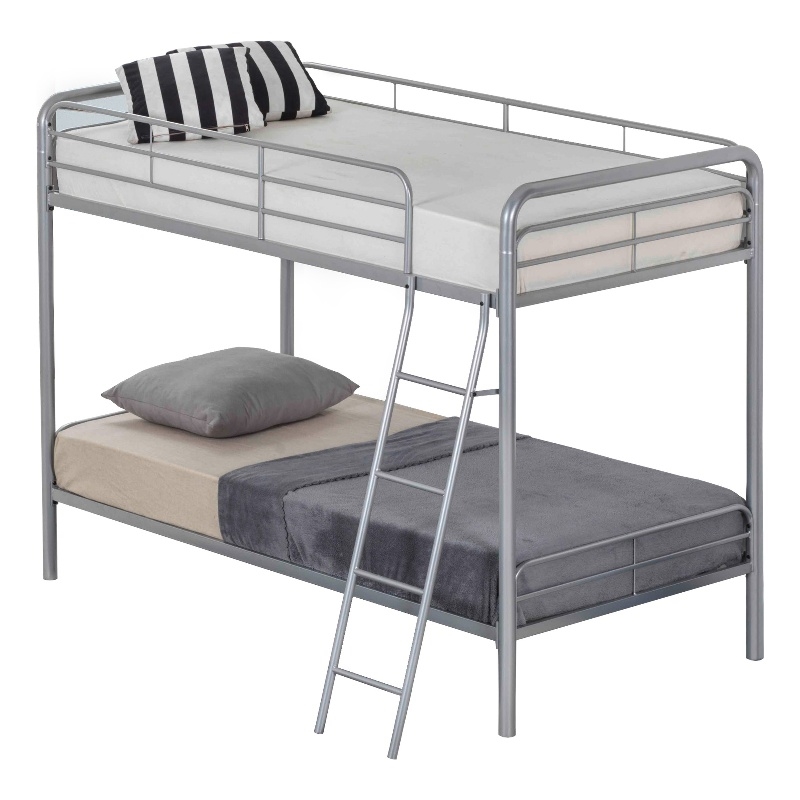 Better Home Products Twin over Twin Metal Bunk Bed in Gray