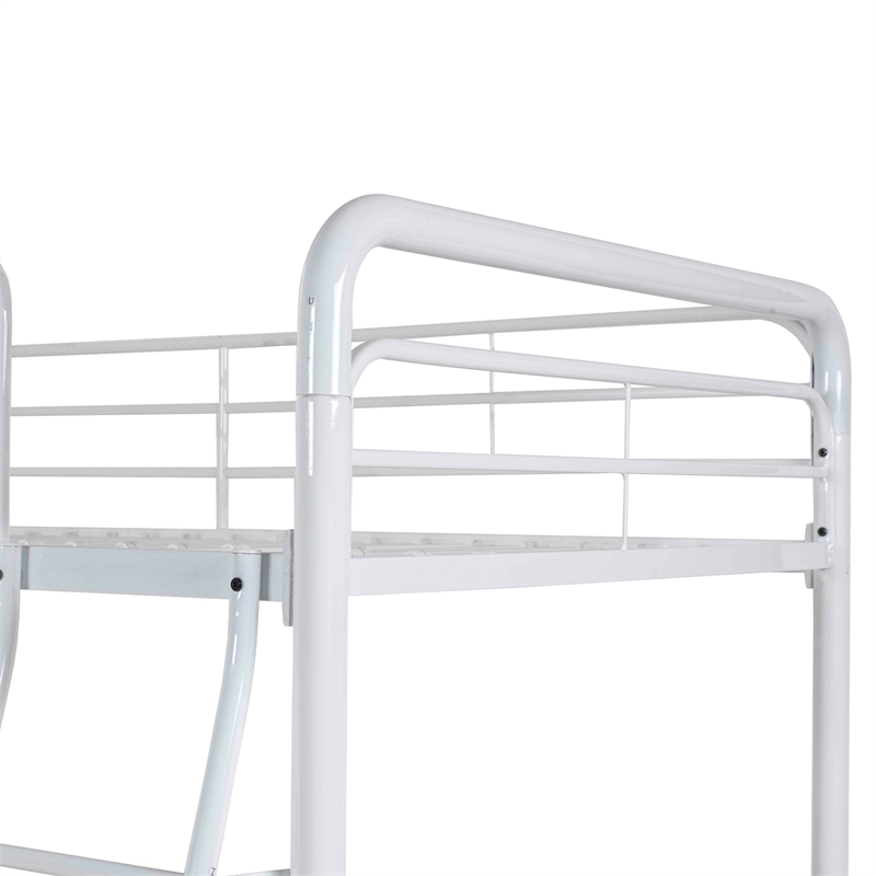 Better Home Products Twin over Twin Metal Bunk Bed in White