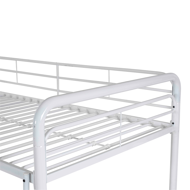Better Home Products Twin over Twin Metal Bunk Bed in White