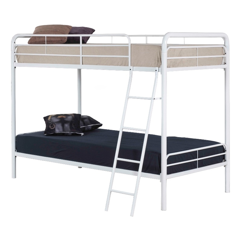 Better Home Products Twin over Twin Metal Bunk Bed in White