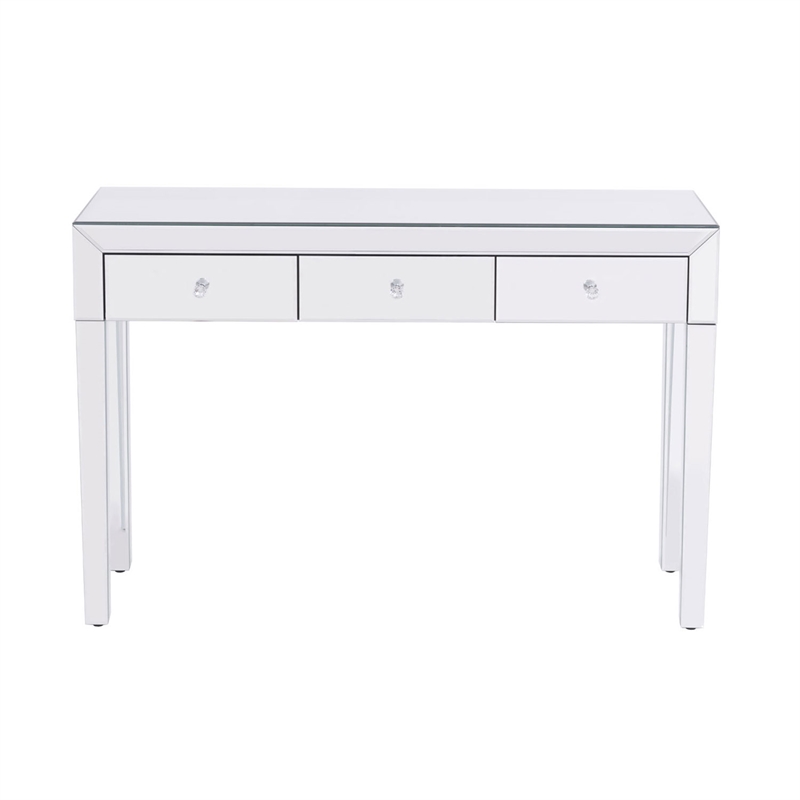 Better Home Products Mirrored Vanity Table Mirrored Console Table with 3 Drawers