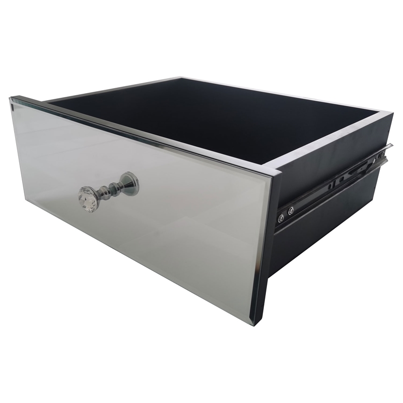 Better Home Products Mirrored Vanity Table Mirrored Console Table with 3 Drawers