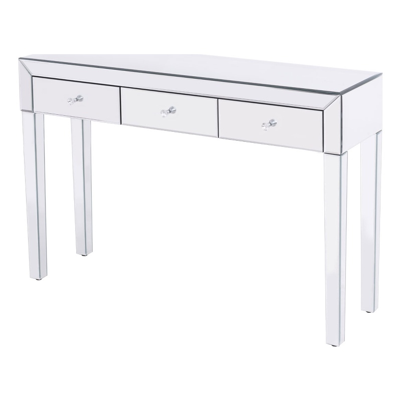 Better Home Products Mirrored Vanity Table Mirrored Console Table with 3 Drawers