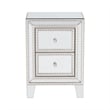 Better Home Products Mirrored Nightstand 2 Drawers Mirrored Bedside Table