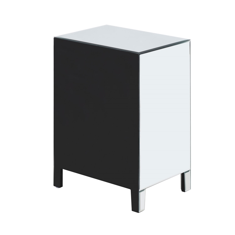 Better Home Products Mirrored Nightstand 2 Drawers Mirrored Bedside Table