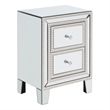 Better Home Products Mirrored Nightstand 2 Drawers Mirrored Bedside Table