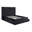 Better Home Products Eleonora Queen Size Velvet Upholstered Bed in Black
