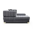 Better Home Products Marigold U-Shaped Velvet Sectional Sofa in Gray
