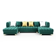 Better Home Products Marigold U-Shaped Velvet Sectional Sofa in Green